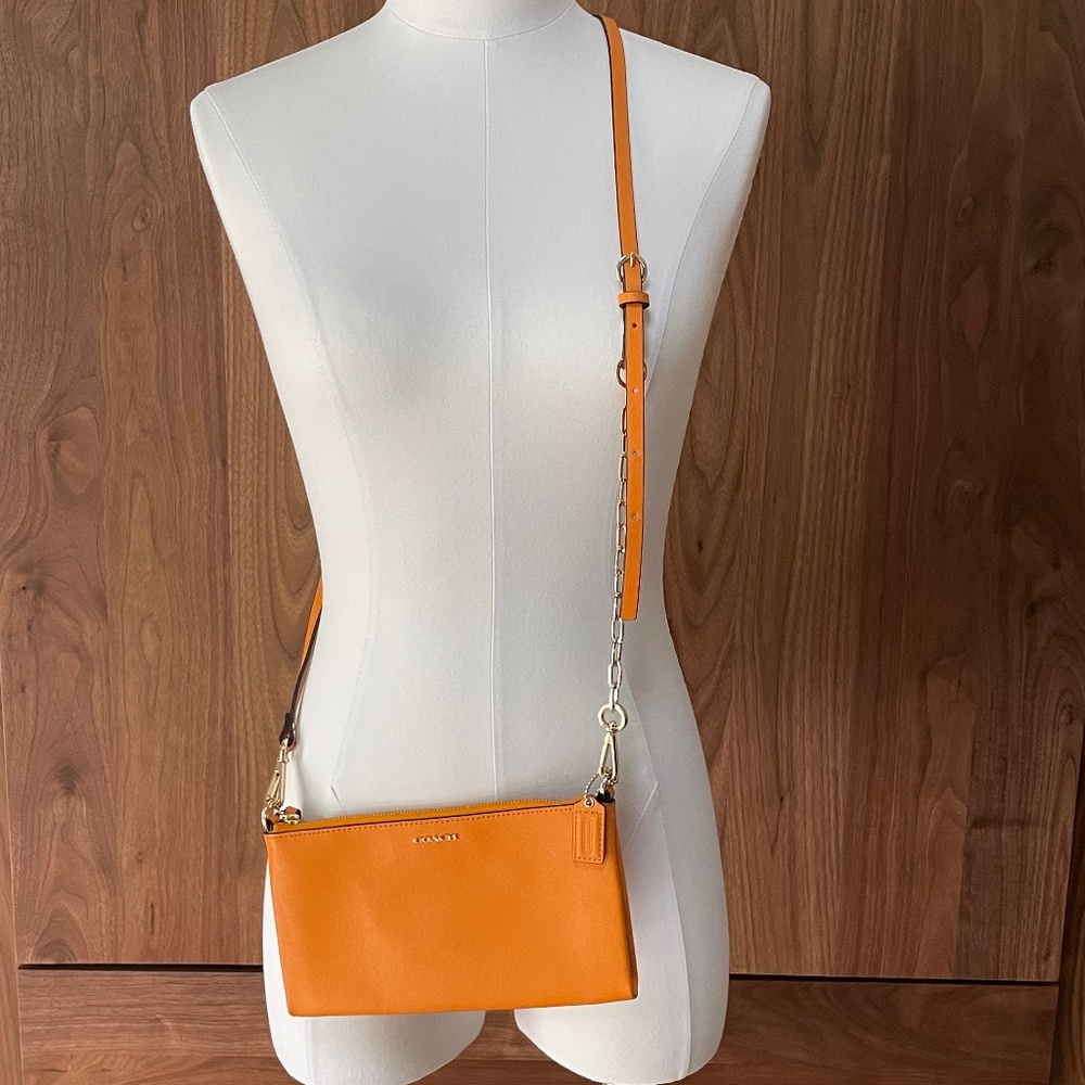 COACH Leather Orange Crossbody/Clutch Handbag